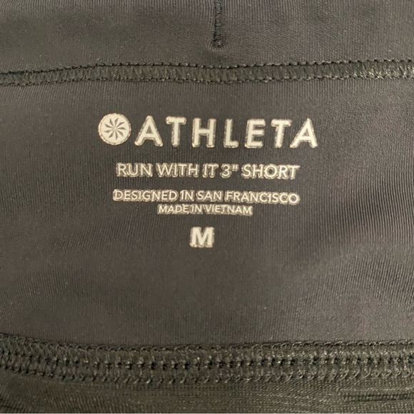 Athleta Women's Run with It 3” Shorts Black & White Marled Pattern Size Medium - Picture 6 of 10